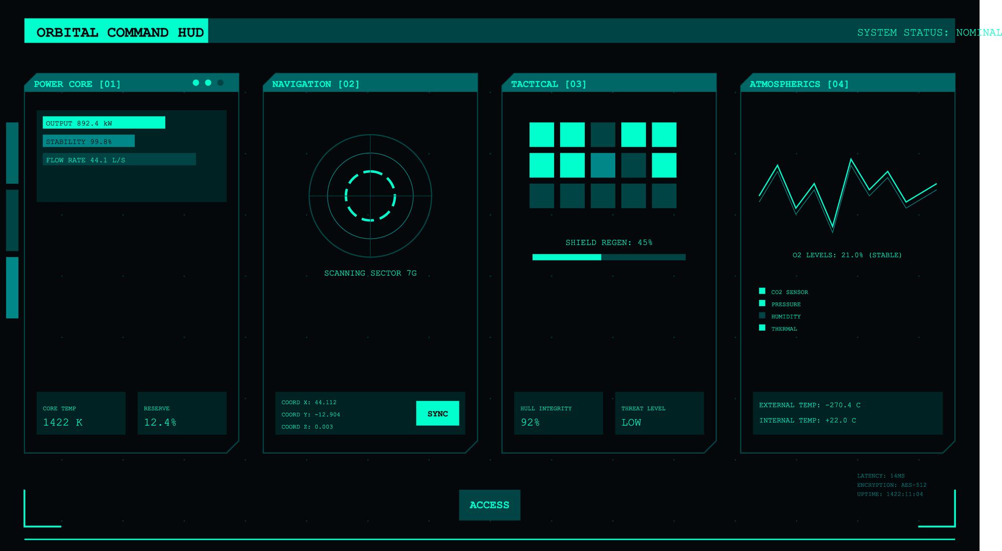 Prototype interface showing HUD layout